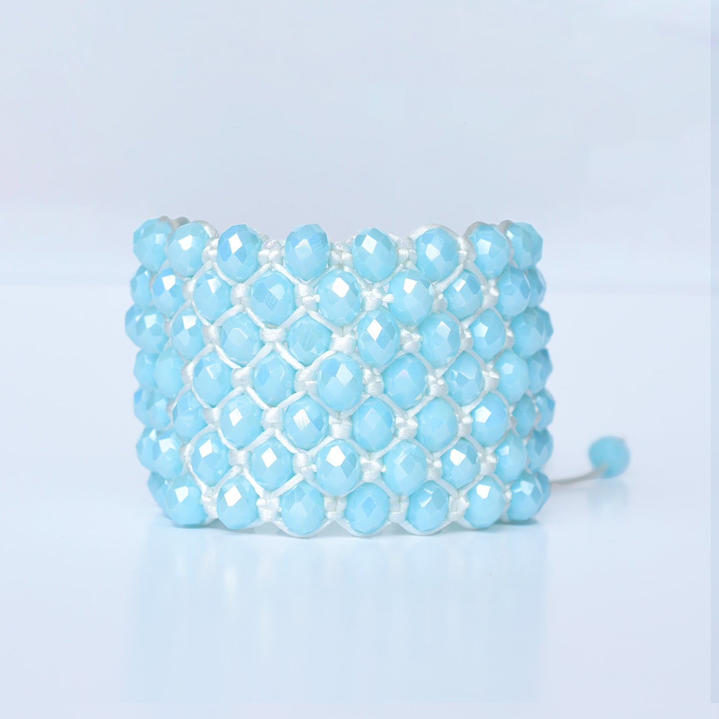 Brazalete Macramé Celeste