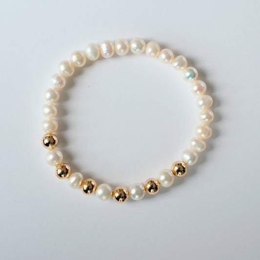 Pulsera Perla Dorada