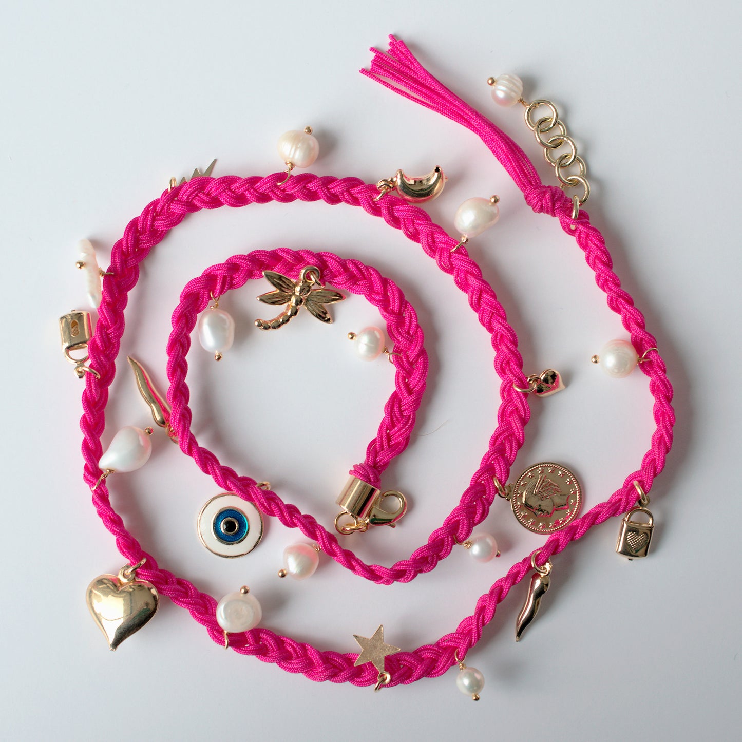 Pulsera Cordon Fiucha con Charms