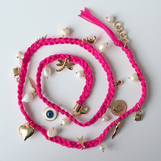 Pulsera Cordon Fiucha con Charms