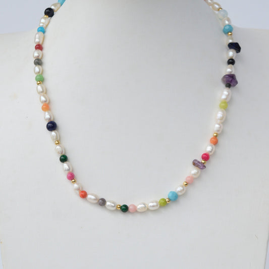 Collar Perlas con Colores