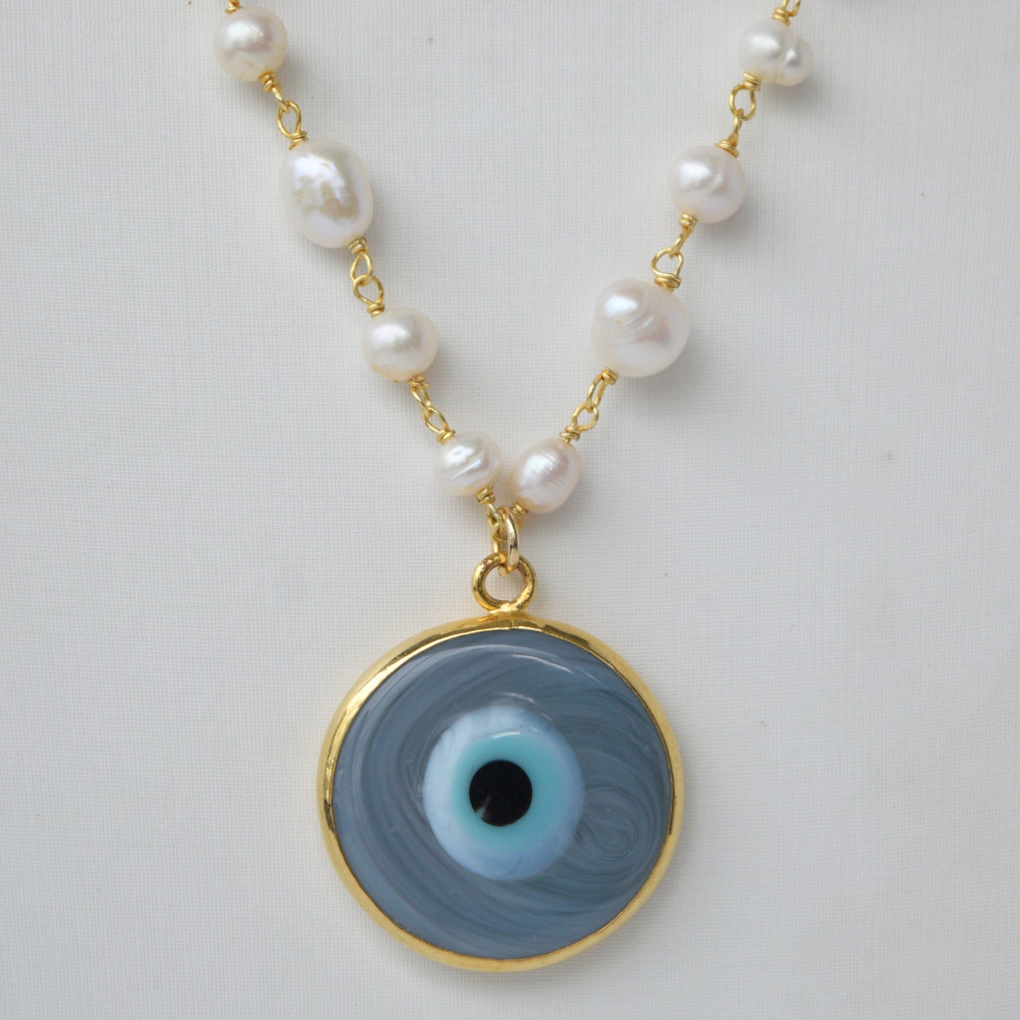 Collar Ojo con Perlas