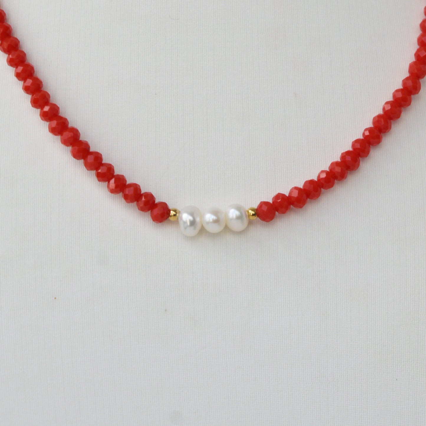 Collar Cristales Rojo