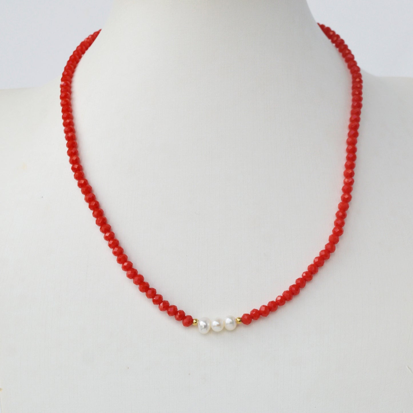 Collar Cristales Rojo