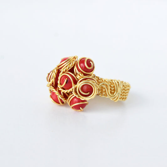 Anillo Bouquet Coral