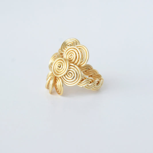 Anillo Espiral Dorado