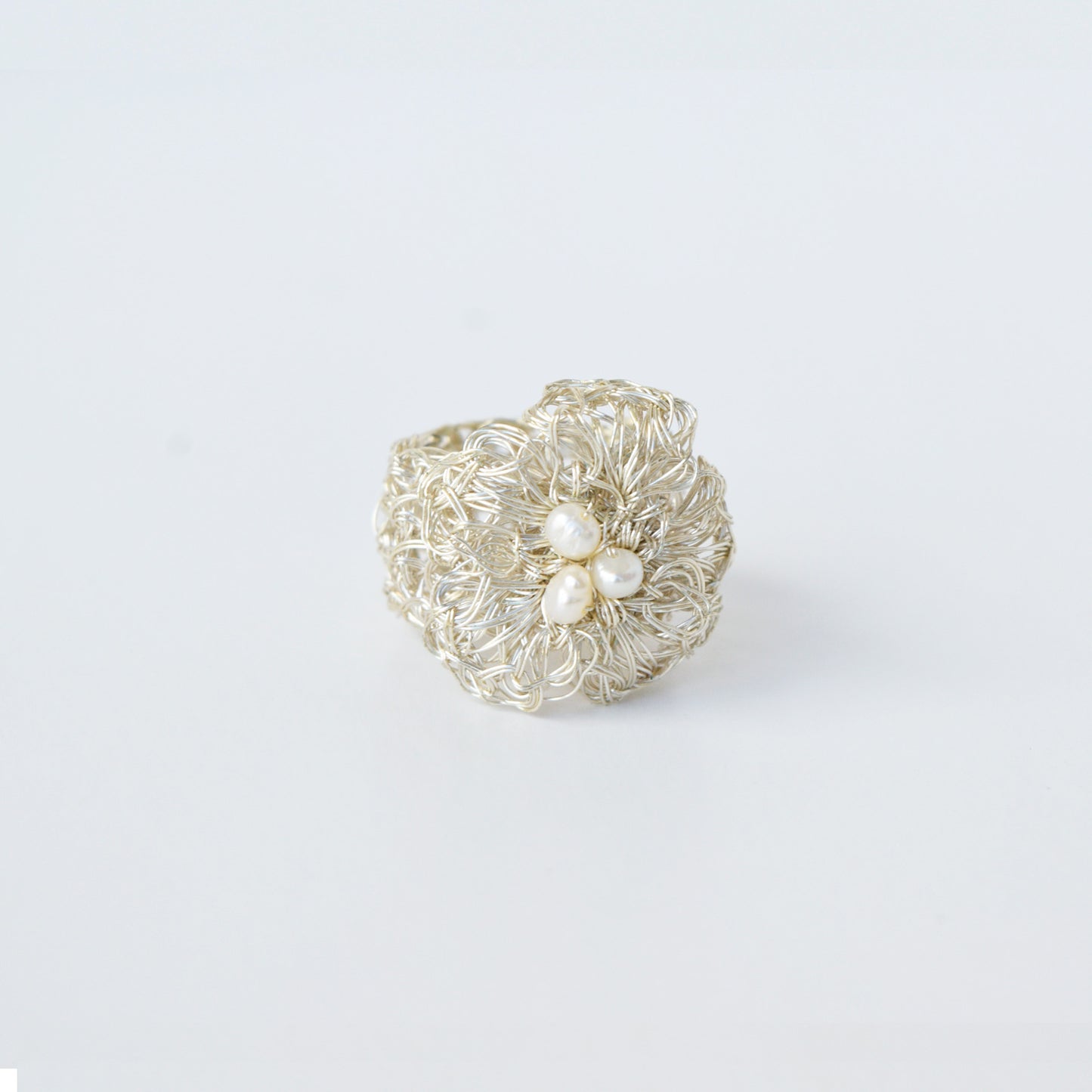 Anillo Flor Plateada