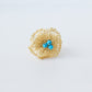 Anillo Flor Dorada con Turquesa