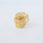 Anillo Flor Dorada con Turquesa