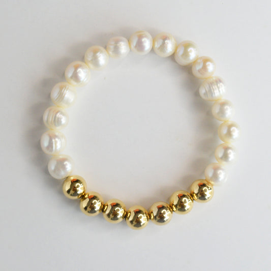 Pulsera Bold Gold & Pearls