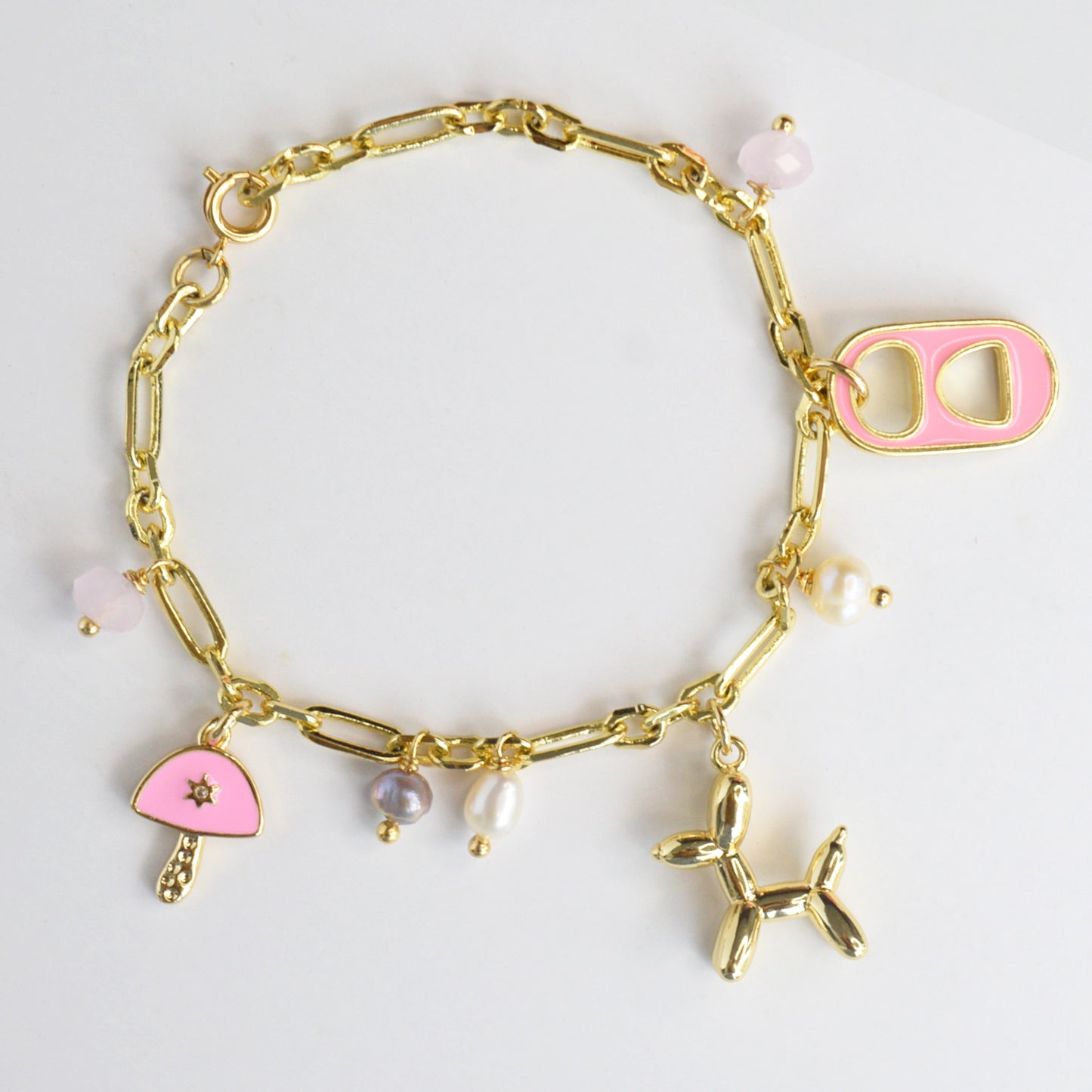 Pulsera Charms Rosados