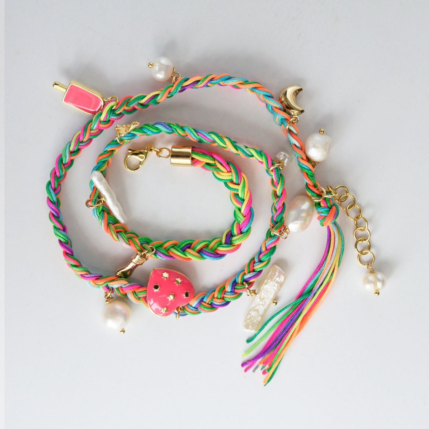 Pulsera Cordon Multicolor con Charms