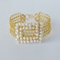 Brazalete Medallon de Perlas Cuadrado